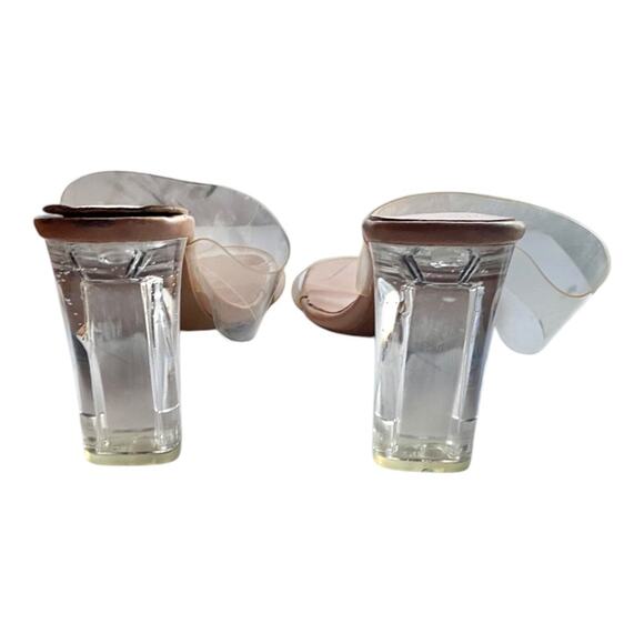 Fashion Transparent Block Heel Shoes Beige - Picture 5 of 8
